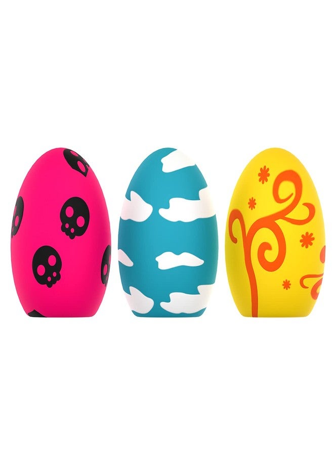 SCHITEC Dog Squeaky Toy, Latex Bouncy Egg Balls with Squeaker for Puppy Small Pet Dogs, Soft Rubber Sound Toys for Interactive Fetch Play - Image 1